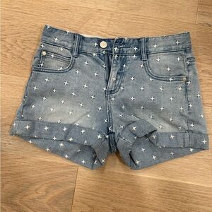 Stella McCartney blue denim star embroidered shorts